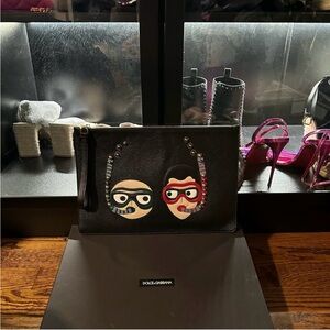Dolce & Gabana DG Family Calfskin Clutch. AUTHENTIC